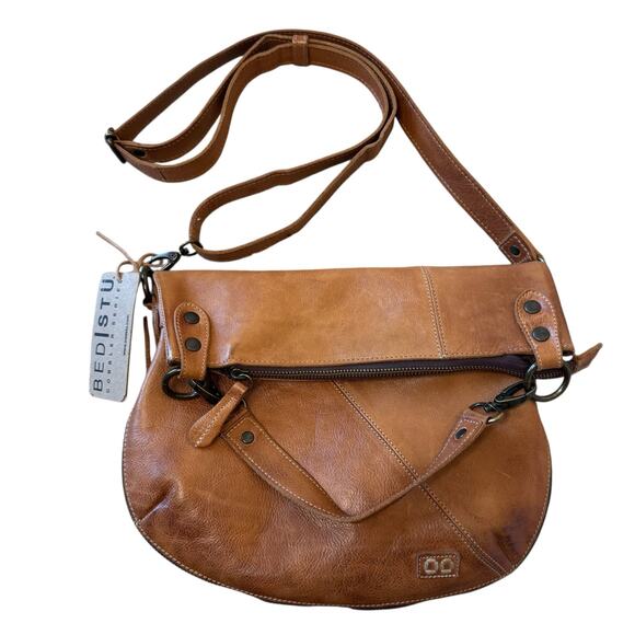 BED STU Tahiti Crossbody Leather Purse in Tan Rustic NWT - Picture 4 of 8